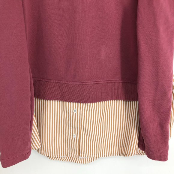 Anthropologie Maeve Pink Layered Long Puff Sleeve Tunic Sweatshirt Size M - Picture 14 of 16